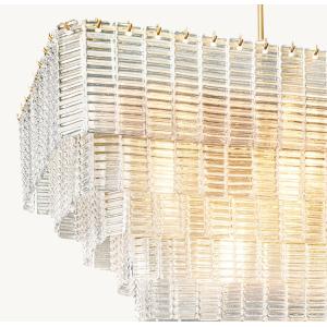 Incandescent Bulb Rectangular Brass Ceiling Chandelier 85 To 265 Volts