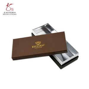 Custom Made 100mm Width Chocolate Packaging Paper Box With Silver Insert