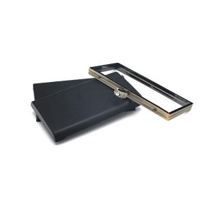 Charming Ring Clasp Rectangle Clutch Frame With Chain Loops