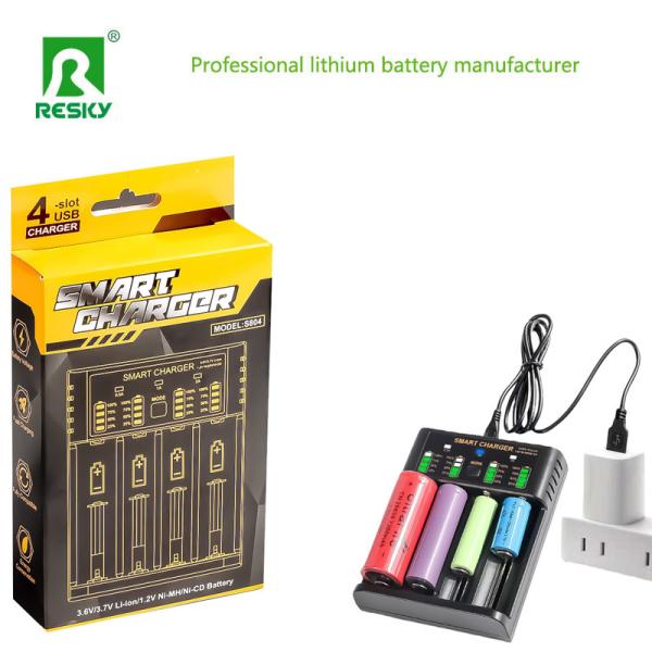 4.2V Rechargeable Battery Charger 4 Slots 500mA 1A 2A for Li-ion Cylindrical Battery