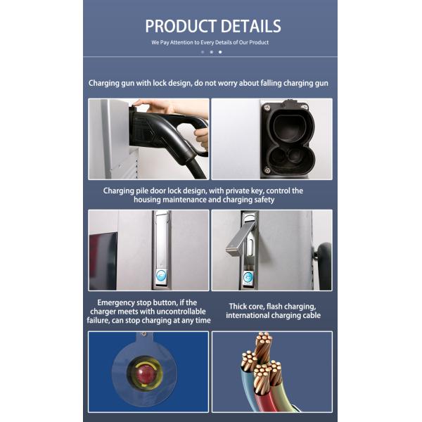 Electric Charging Stations 380VAC ± 15% Nominal Input Voltage Super Fast EV Charger with CHAdeMO CCS GBT Connectors