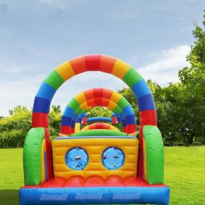 Unisex Castle 2024 Small Inflatable Rainbow Bounce House with Pool and Water