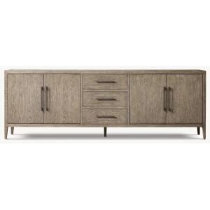 Medieval Style Walnut Console Table Roller Shutter Door Cabinet