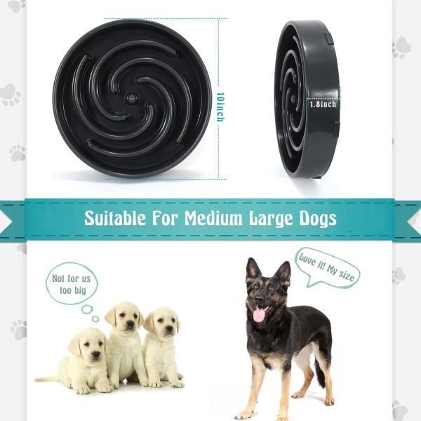 Slow Feeder Dog Bowls For Large Dogs Anti-Chocking Slower Feeder Dog Puzzle Bowl Pet Slow Eating Interactive Bloat Stop