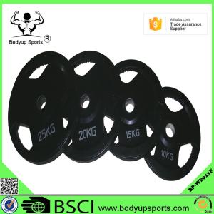 Wholesale Rubber Coated Weight Plate with 3 Handle Grips