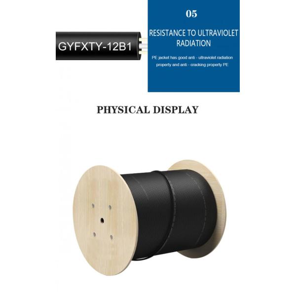Outdoor GYFXTY Flat Fiber Optic Cable 8 Core 12 Core GYFXTBY Single Mode 3