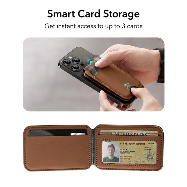 MN-2301 Leather Magnetic Card Holder Low MOQ Mix Models for Magsafe with Bracket Stand