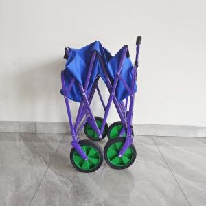 Double Layers Cloth Camping Cart 8 Inch PVC Wheel Portable Hand Trolley Folding