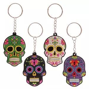 Skull Custom Logo Keychain Four Link PVC Rubber Keychain Inspired Key