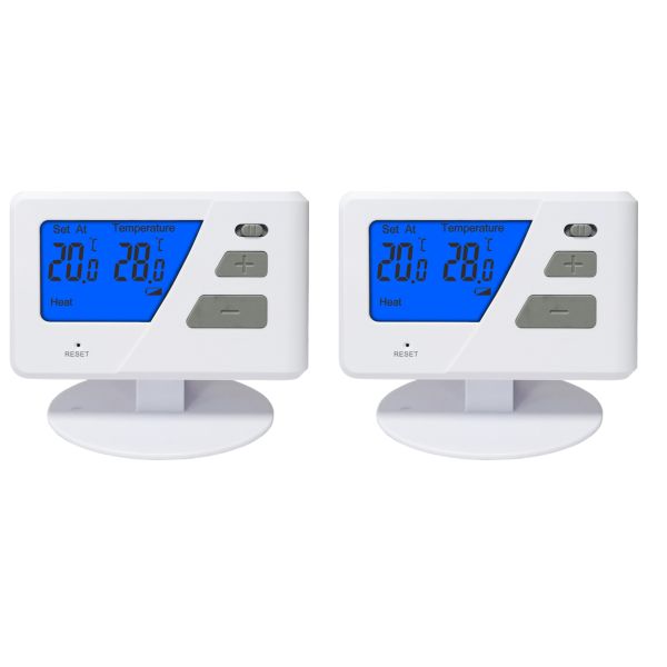 Load Rating 6 2A Electronic Wireless Smart RF Thermostat With 2x AAA 1.5V Lithium Battery Supports Remote Monitoring Energy Heating Cooling Control