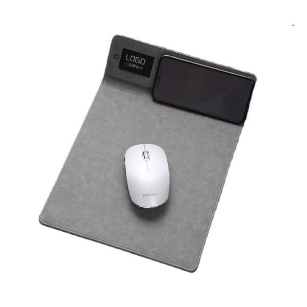 Quality Office Usage Wireless Charging Mouse Pad With Custom LED Logo for sale