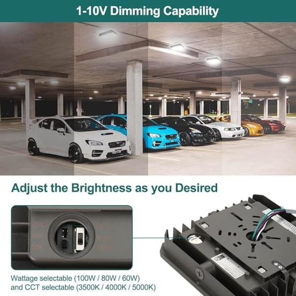 High Brightness Square 60W 100W LED Canopy Light With Motion Sensor