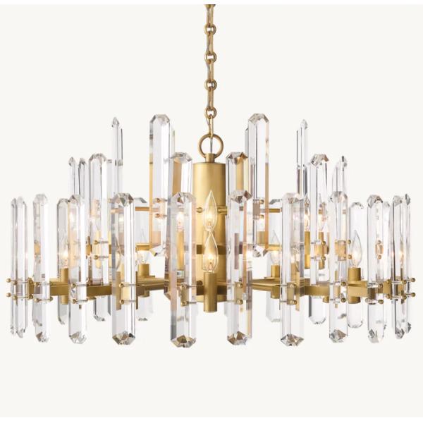 Quality OEM ODM Modern Crystal Brass Ceiling Chandelier With Incandescent Bulb Type for sale
