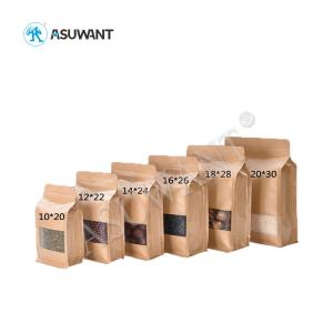 Food Grade Kraft Paper Zipper Bags Custom Printed k With Customized Logo