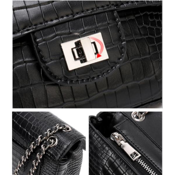 Alligator Pattern Cross Body Womens Shoulder Handbags Larger Chain Small Square Bag