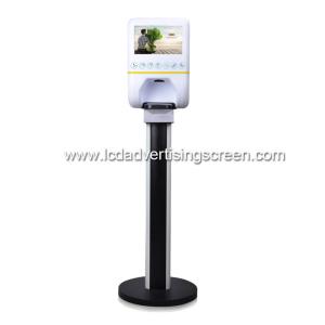 Standing Plastic Android Advertising Screen Non Contact Automatic Spray Hand
