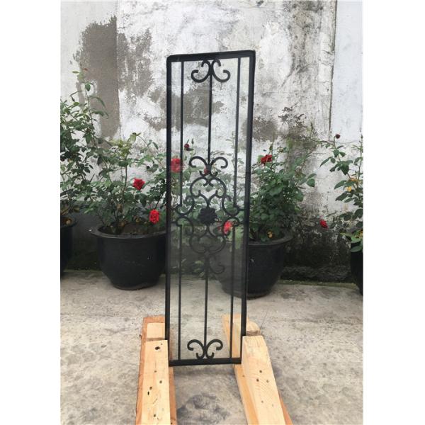 Square Top Eyebrow Wrought Iron Glass Galvanized Steel Anti Rusting