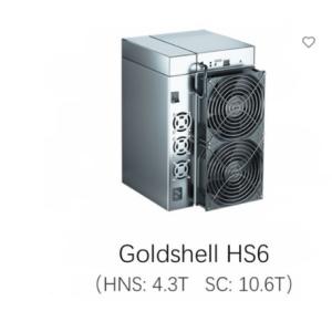 China Goldshell HS6 Miner HNS 4.3T SC 10.6T Handshake Blake2B-Sia 2 Algorithms Mining on sale
