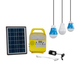 Plastic 9W*3PCS Bulb Outdoor Solar Lighting System Solar Panel Kits For Garden