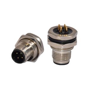 B Code M12 Waterproof Connector 4p Male Front Ip67 PA66 1.5A For Automotive