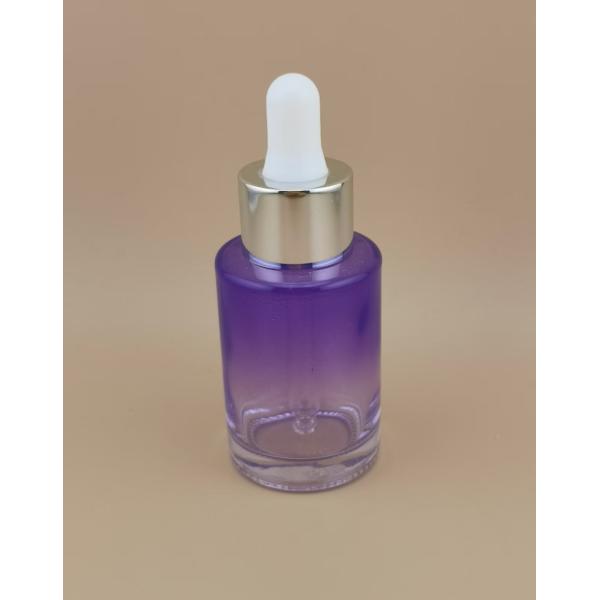 New Design Clear Gradual Change Purple Smooth Round Dropper Bottle K-GBL30 for
