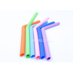 Fancy BPA Free Reusable Straws , Travel Collapsible Silicone Straw Colorfast