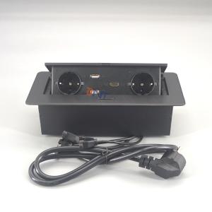 With shuko plug multifunction recessed pop up table socket box