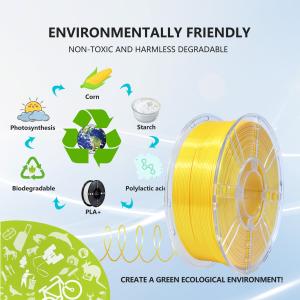 3d Printing Filament PLA Silk Gold Yellow 1KG 1.75MM 3D Printed