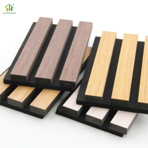 China Custom Acoustic Wood Panel Wall 1220x2440mm Black MDF on sale