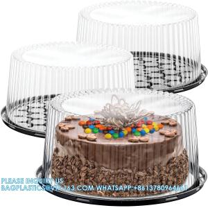 10-11" Plastic Disposable Cake Containers Carriers With Dome Lids And Cake