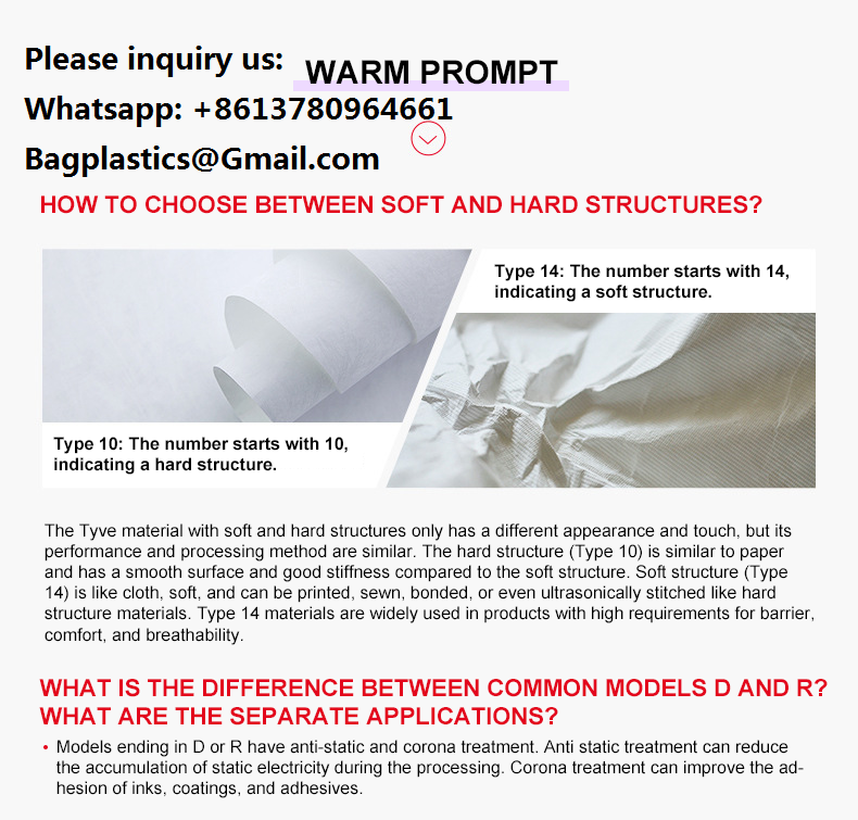 Medical Tyvek Paper Paper Fabric Dupont Paper Dupont Paper Roll Tyvek Paper