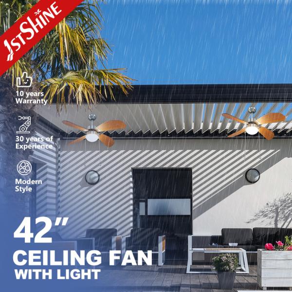 AC/DC pure copper Motor LED Outdoor Ceiling Fans with Remote Control and IP44
