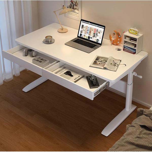 Mail Packing Height Adjustable Children's White Wooden Sit Stand Desk for Home