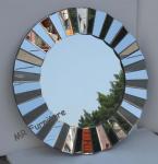 Full Beveled Wall Mirror Decor , Framless 3D Decorative Round Wall Mirrors