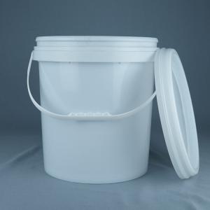 Stackable Food Grade Plastic Bucket With Lid And Handle White Recyclable -40°F