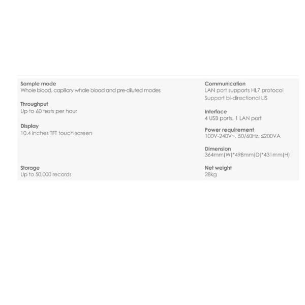 Automated Quick Tester 5-part Blood Counter Biochemical Analysis System Classification