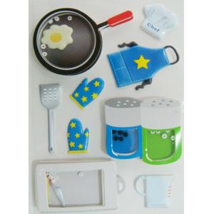 China Ait Shaker Freezer Cute Sticker Sheets With Bean Printed Cooking Utensils on sale