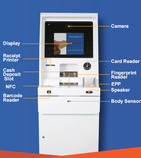 Bulk Deposit Machine Cash Deposit Automated Teller Machine (T68L) Lobby