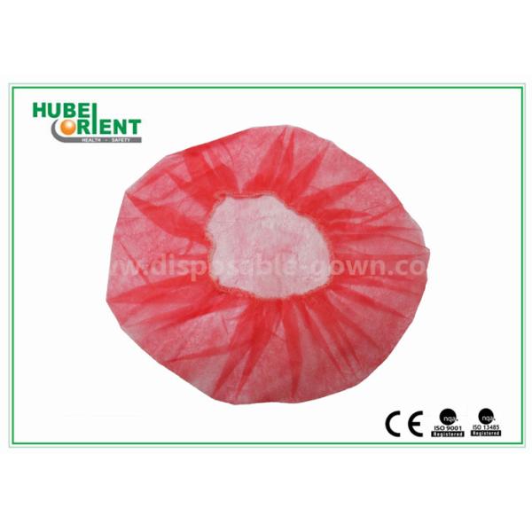 Quality Eco - Friendly Dental Disposable Hair Caps , Red Operating Room Caps With Polypropylene Materials for sale