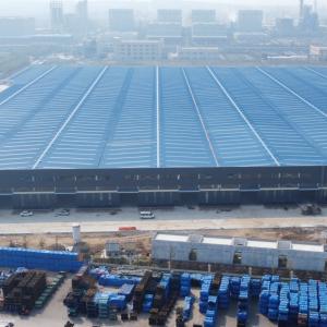 China Prefabricated Steel Frame Warehouse with EPS Sandwich Panel Walls on sale