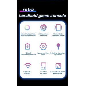 Retro Handheld Game Console DC35V With 4000mAh Battery WlFl Online Fighting Open