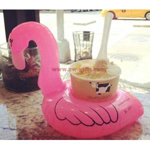 Mini Flamingo Floating Inflatable Coasters Drink Cell Phone Holder Stand Pool