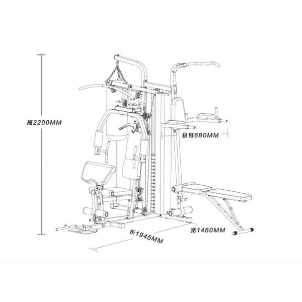 Multi Functional Household Comprehensive Trainer Three Person Station