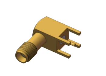 Right Angle SSMA / Mini SMA Female / Jack RF Coax Connector 4 Leg Through Hole