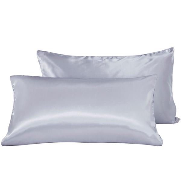 Home Bed 2 Pcs Imitated Silk Fabric Pillow Cover Satin Silk Pillowcases