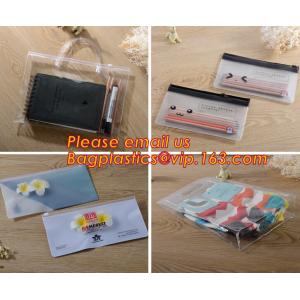 Simple clear Plastic PVC A4 file bag with zipper, pvc k file bag, Custom PP A4