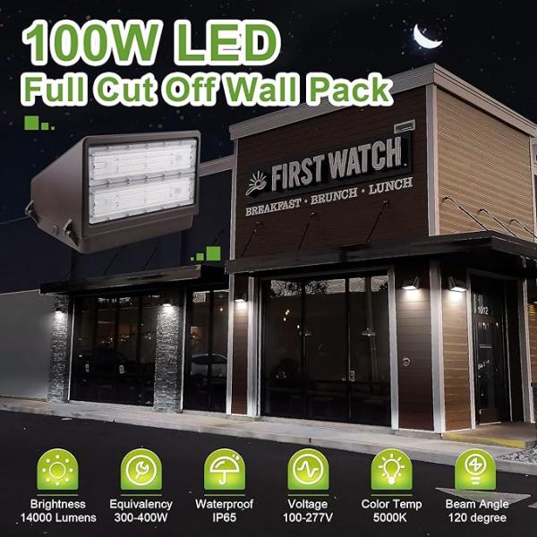 LED Wall Pack Light 100W 80W 60W Selectable CCT 3000K-5700K