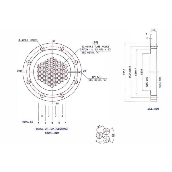 Diameter Forged Flange Double Boiler Fixed Stationary Tube To Condenser Tubesheet Heat Exchanger