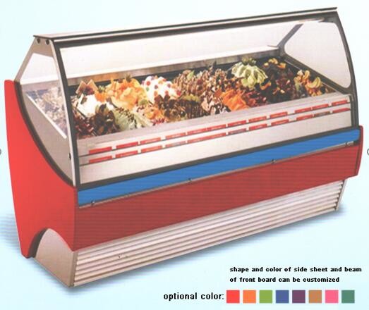 Auto Defrost Ice Cream Showcase Freezer , 1568mm Length Fan Forced Ventilation