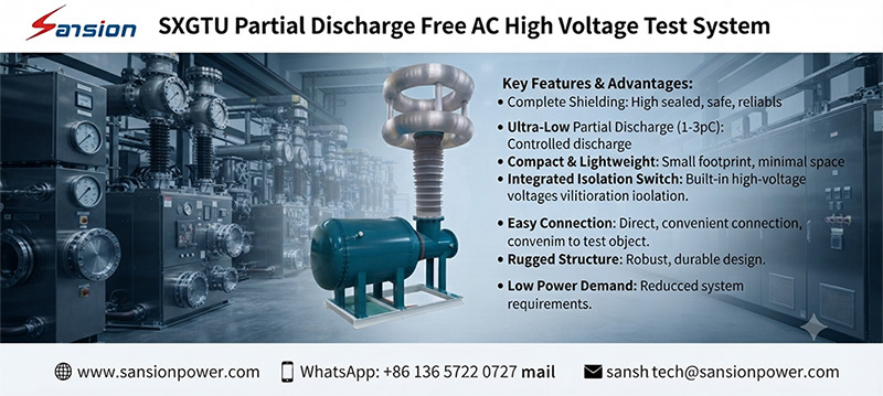 GIS Partial Discharge Test System with Low Background Noise, High Voltage AC Hipot Test Equipment for GIS GIL Transformer and Switchgear